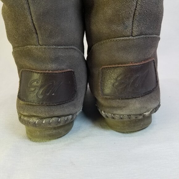 Soft Moc Women's Boots Gray Suede Pull On Boots Size 7 - Picture 6 of 9